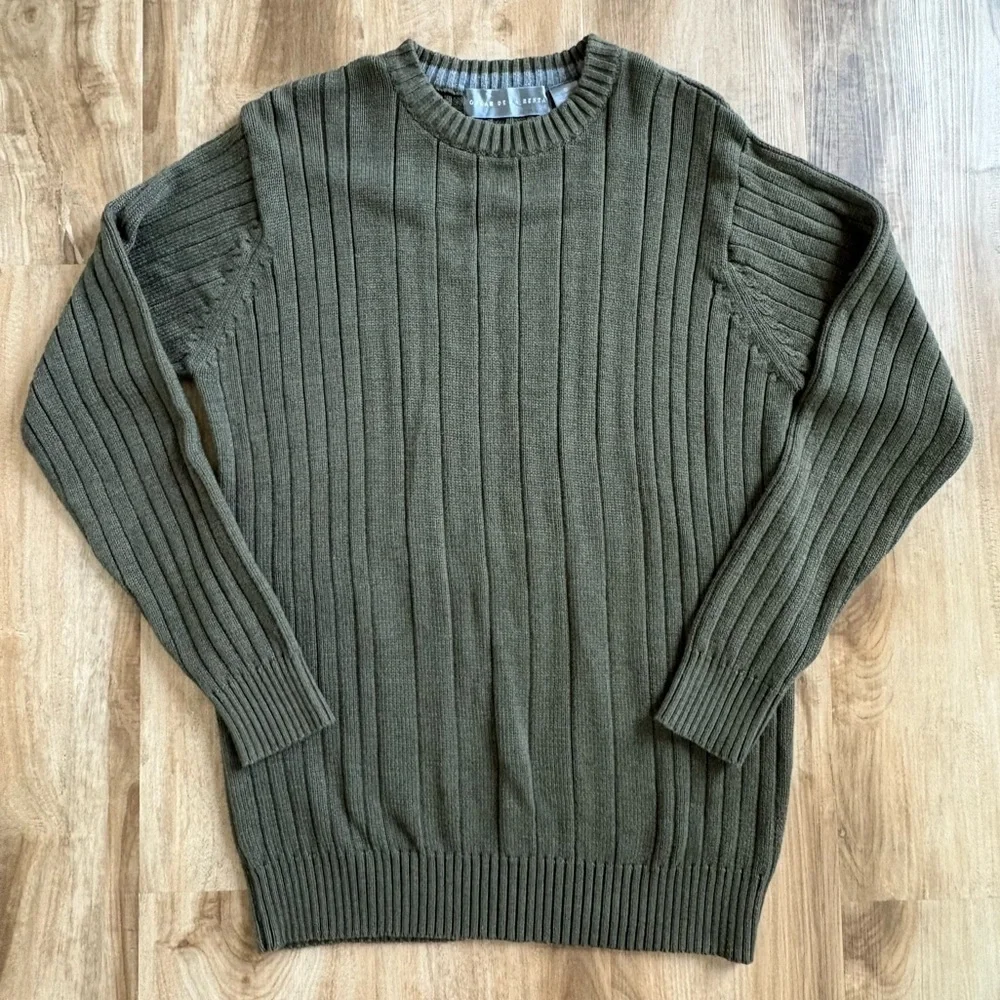 Oscar De La Renta Olive Green Long Sleeve Pullover Sweater - Size S